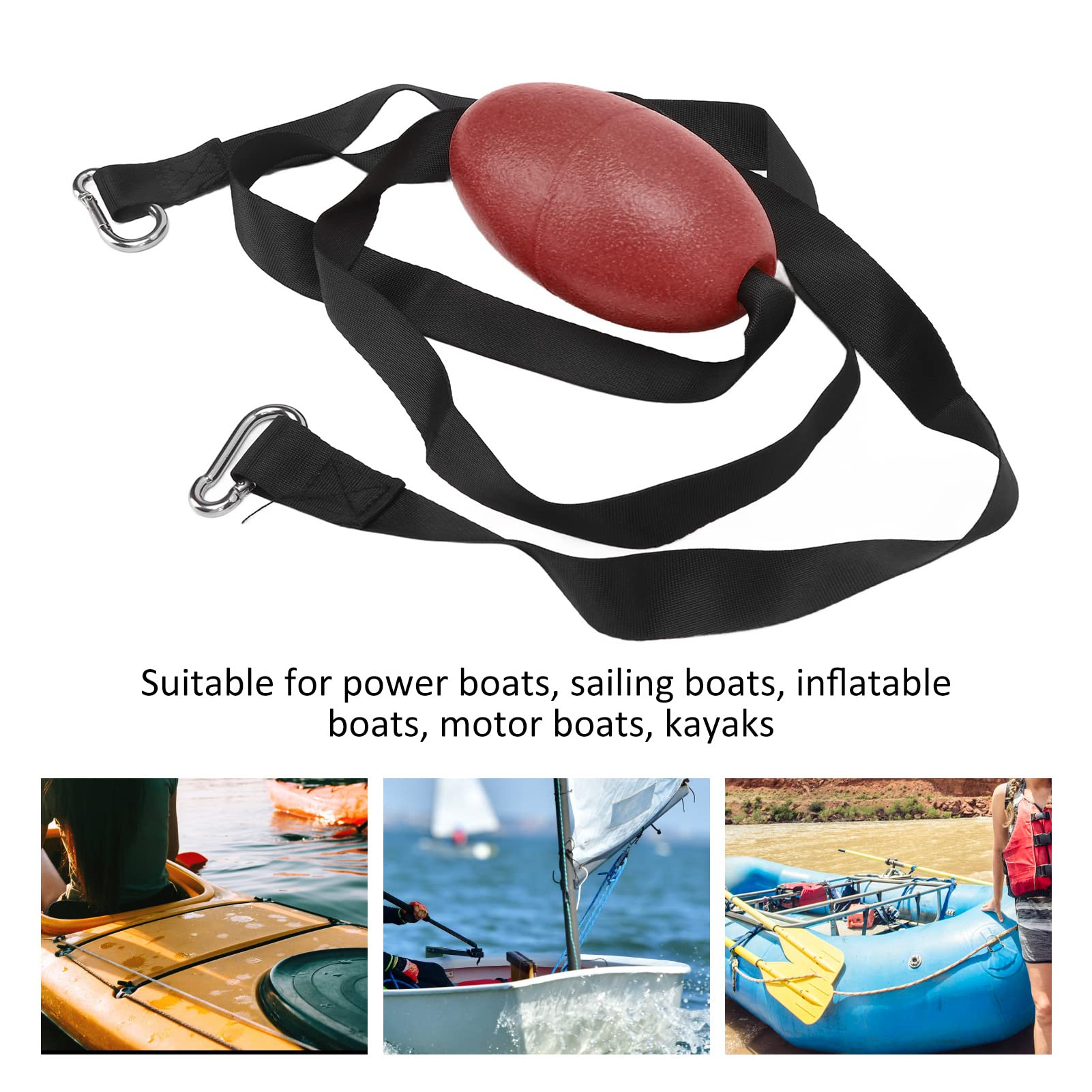 Yuecoom Buoy Buoy Marker Easy to Adjust and Durable Portable Tow Rope Line Buoy for Power Boats and Sailing Boats Swimming Kayak Crabbing Trail Dock Pool (Brown)