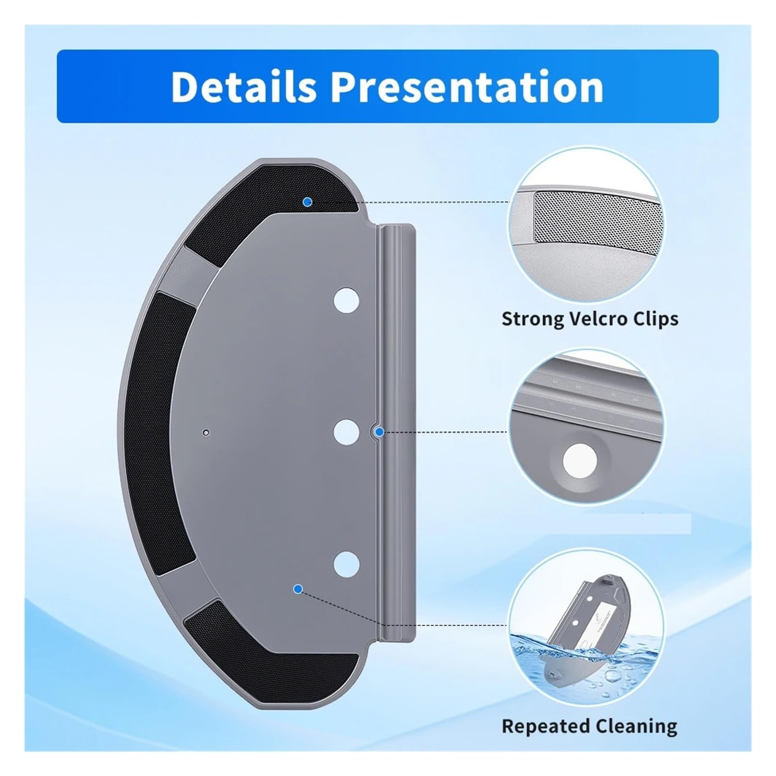 Ersatz-Mopptuch-Halterplatte, kompatibel for Ecovacs, N8 N5 T5 T5 Max 920 950 DX55 DV35 DX65 DX96 DX33 DJ65 Staubsauger-Mopp-Teil