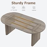 70.87 in Oval Dining Table for 6-8 People, Long Large Kitchen Table with Thick Sturdy Wooden Base, Farmhouse Dining Room Table for for Kitchen, Living Room and Office, Walnut(No Chairs)