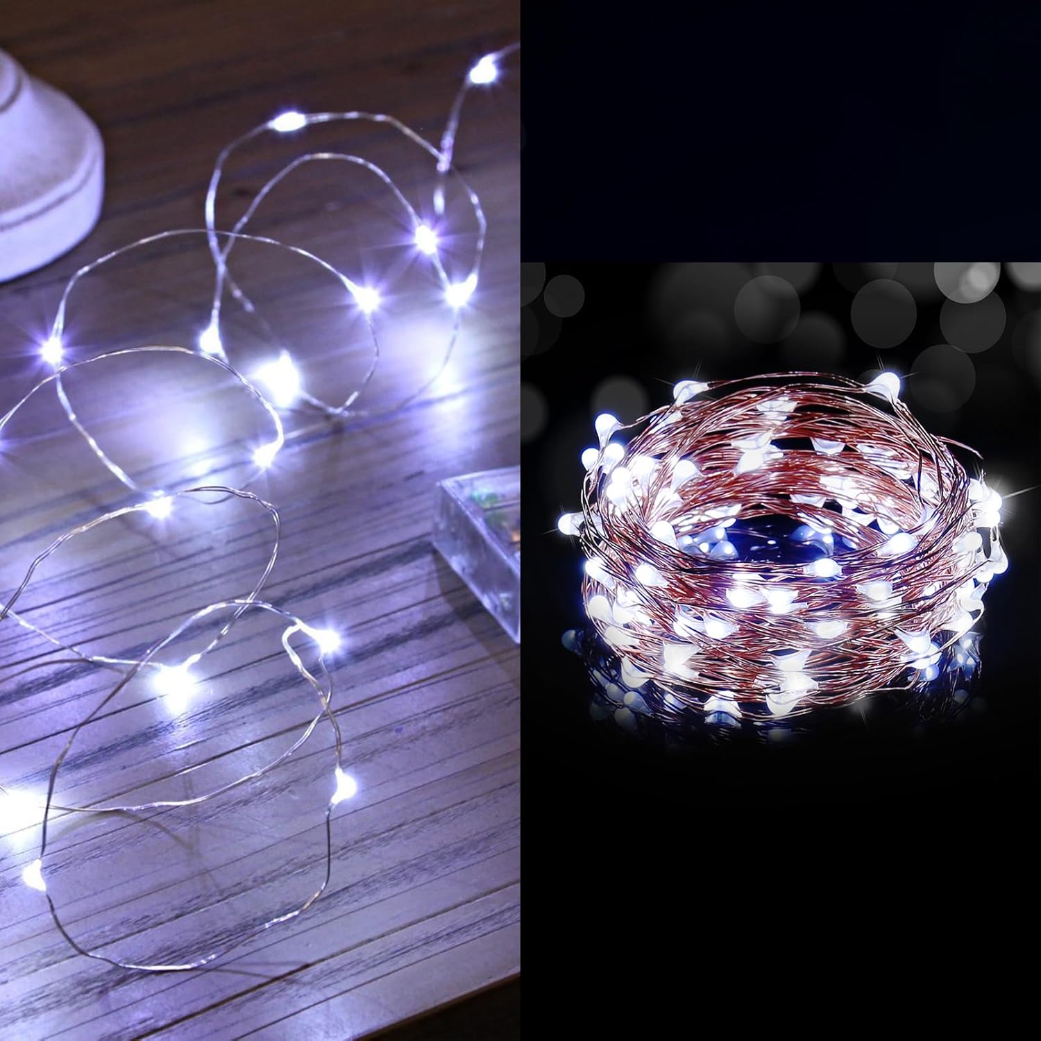 Amazon.com: Ariceleo 16.4ft Battery LED String Light & 16.4ft USB LED ...