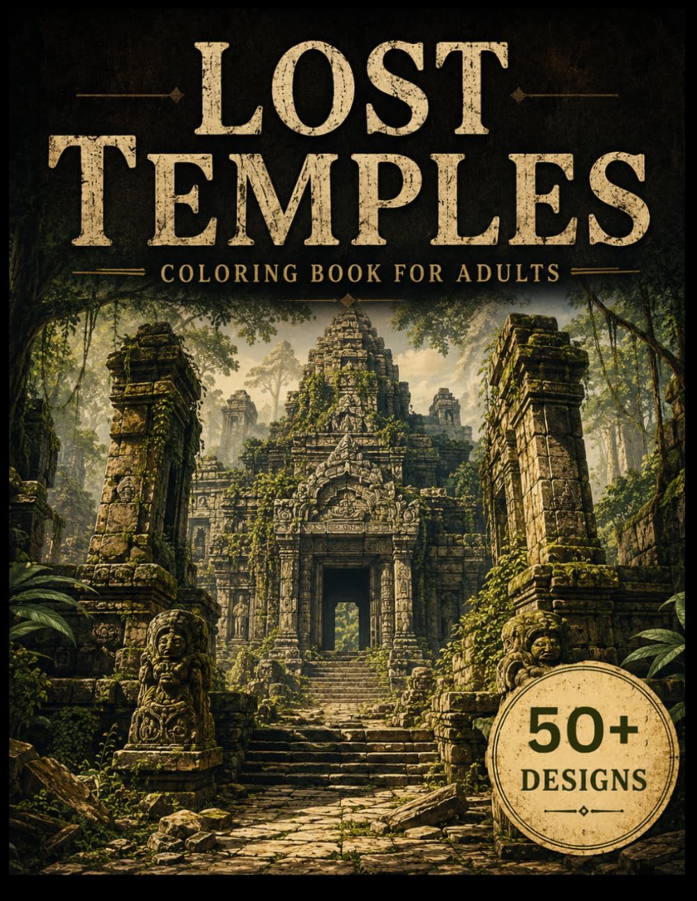 Lost Temples Coloring Book for Adults: 50+ Forgotten Temples, Ancient Ruins, Sacred Sanctuaries, Hidden Shrines, Lost Civilizations & Mythical Wonders ... Escape (The Lost Civilizations Collection)