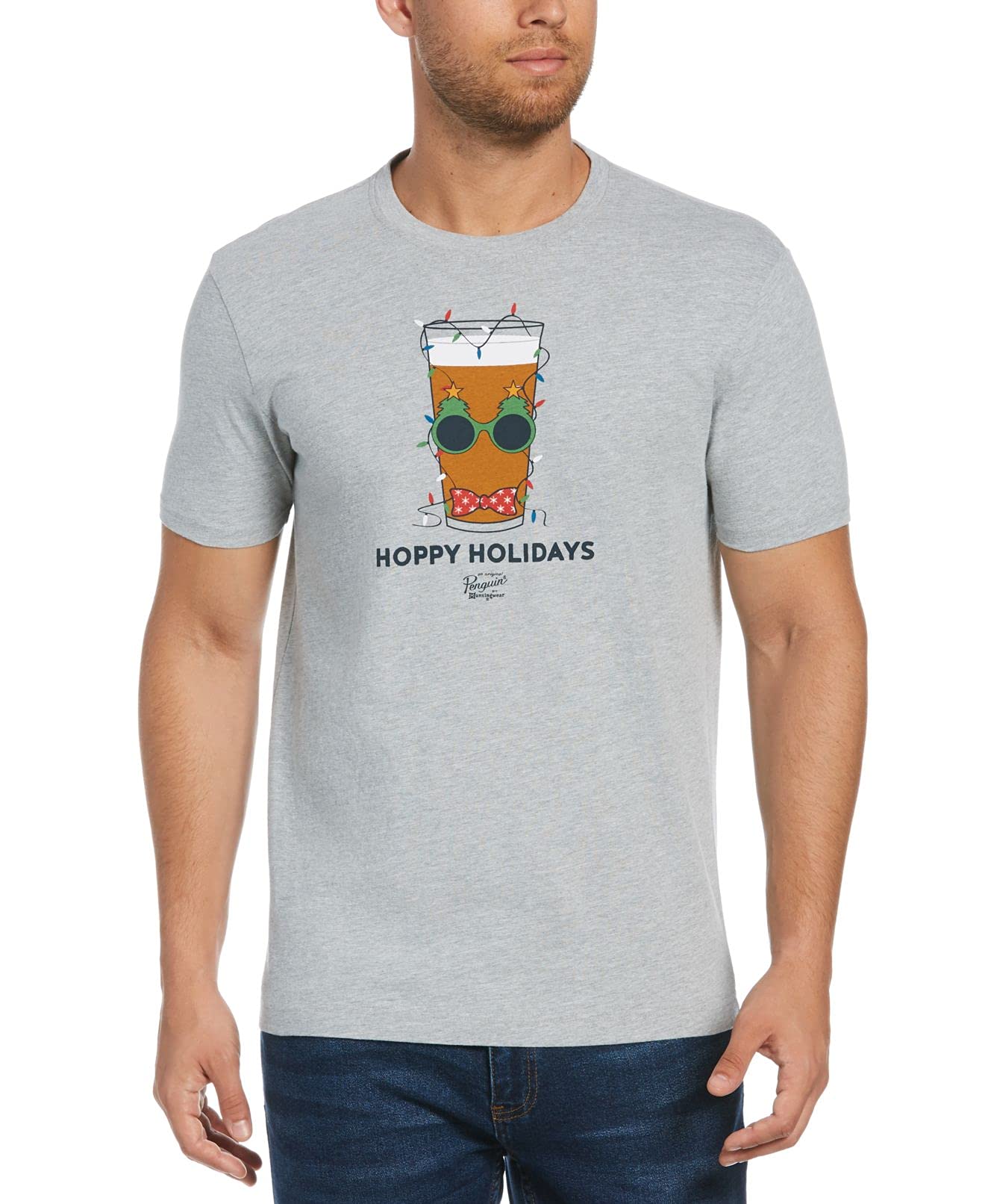 ORIGINAL PENGUINmens Hoppy Holidays Crew Neck Short Sleeve Tee Shirt T-Shirt