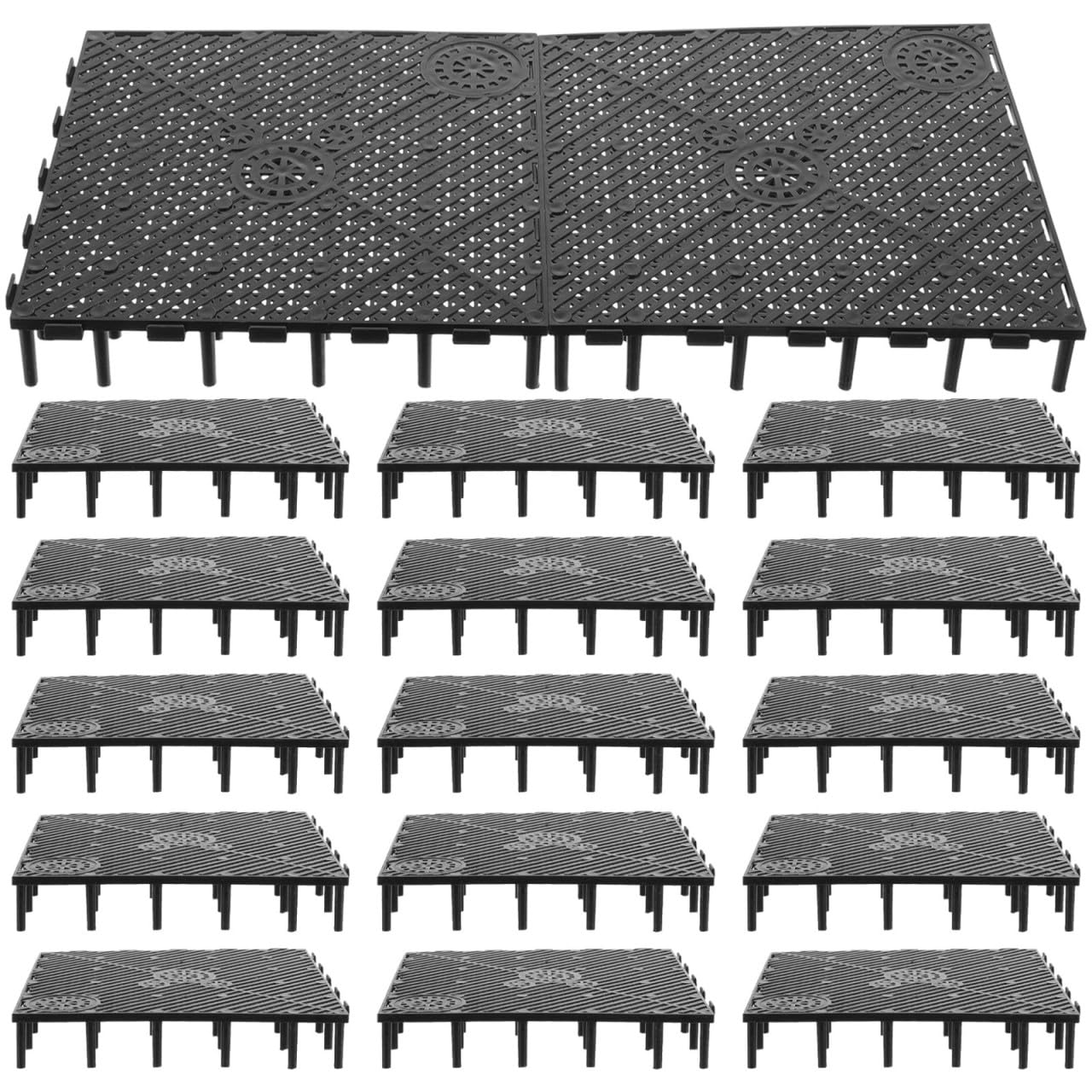 POPETPOP Placa de Filtro de Fondo Buena Permeabilidad de Agua 20 Piezas Negro y Combinación Modular para Acuario de PVC para Criar Peces Dragón Grandes