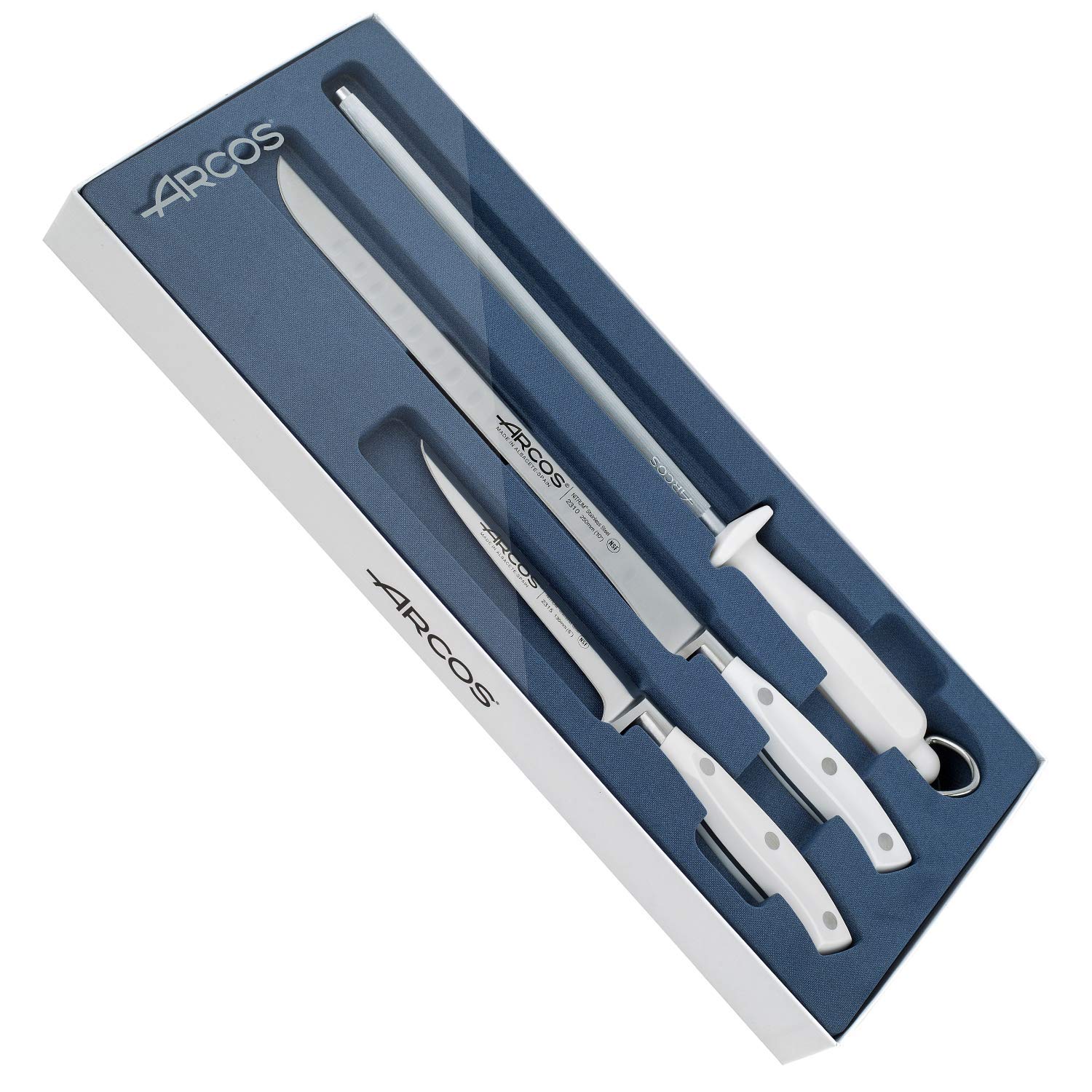 Arcos Riviera Blanc Set 3 Cuchillos Forjados Acero Inoxidable Nitrum