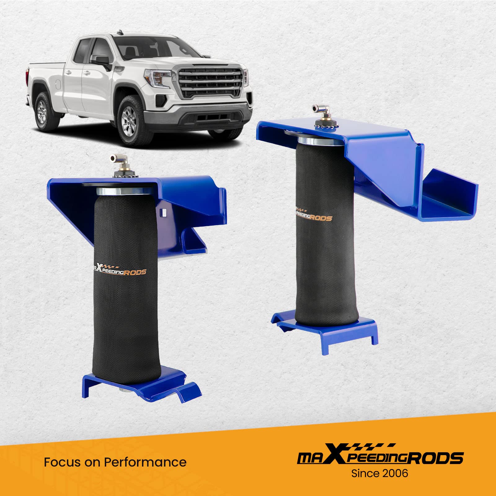maXpeedingrods Kit de bolsas de suspensión neumática trasera de 2500 libras para Chevrolet Silverado GMC Sierra 1500 2WD 4WD 2008-2019 Kit de bolsa de resorte de aire | Para GMC Sierra 1500 2007-2018, 2WD 4WD, hasta 1.134 kg, kit de resorte auxiliar trase