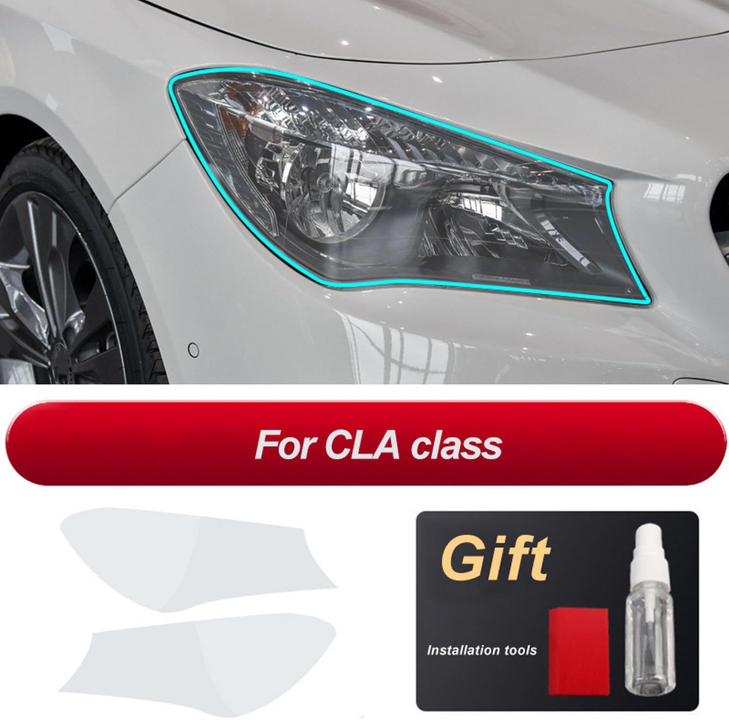 JCAKES Car Headlight Protective Film Transparent TPU Sticker ，for Mercedes Benz W177 W205 W212 W213 X253 X156 X167 X166 Accessories