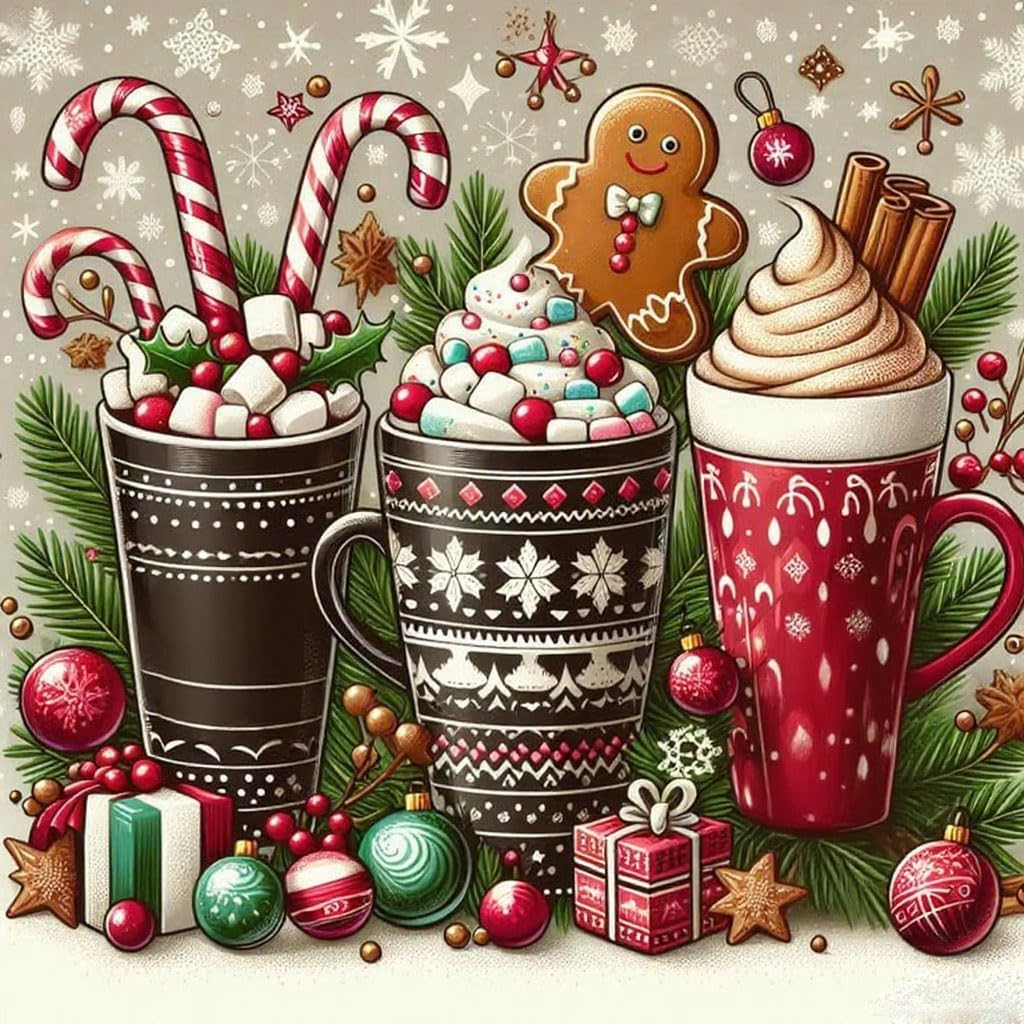 Christmas Diamond Painting Kits for Adults, Snowflake Diamond Art Kit, Diamond Painting with Diamonds and Gems for Home Wall Decor Beginners-image-35