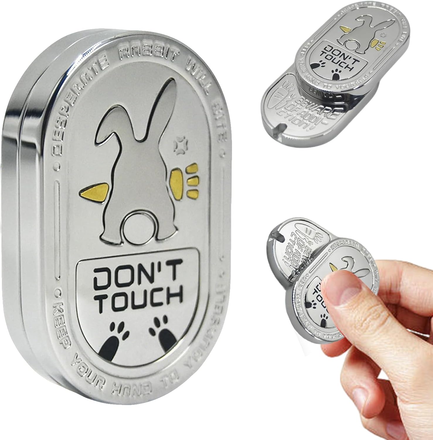 Desperate Rabbit Fidget Slider Metal, ADHD & Anti-Stress Toy for Adults, EDC Push Slider Fidget Blocks for Focus & Anxiety Relief,Executive Desk Toy Gifts