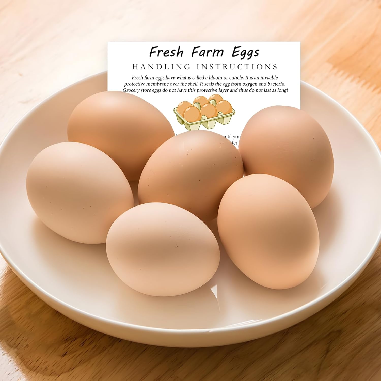 300 PCS Fresh Farm Eggs Handling Instructions Cards, 2x3.5" Cards for Carton, Basket, Farm, Supermarket - Image 5