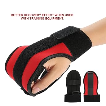Fingers Support Training Brace, Stroke Glove, Anti-spasticity Rehabilitation Auxiliary Training Gloves, Thumb Wrist Splint Hand Brace for Stroke Hemiplegia Rehabilitation(Hook and loop gloves)