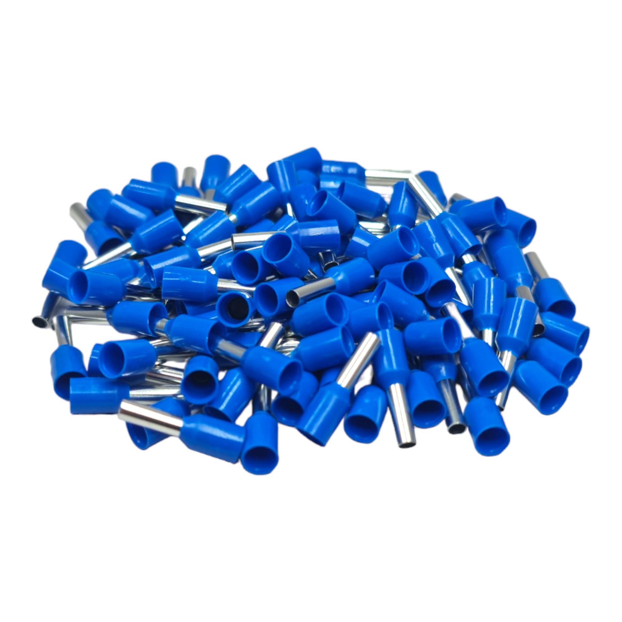 Blue 100 Pcs Single Entry Cord End Cable Terminals Insulated Wiring Bootlace Ferrules 0.25Mm² - 35Mm² ( - 2.5Mm²)