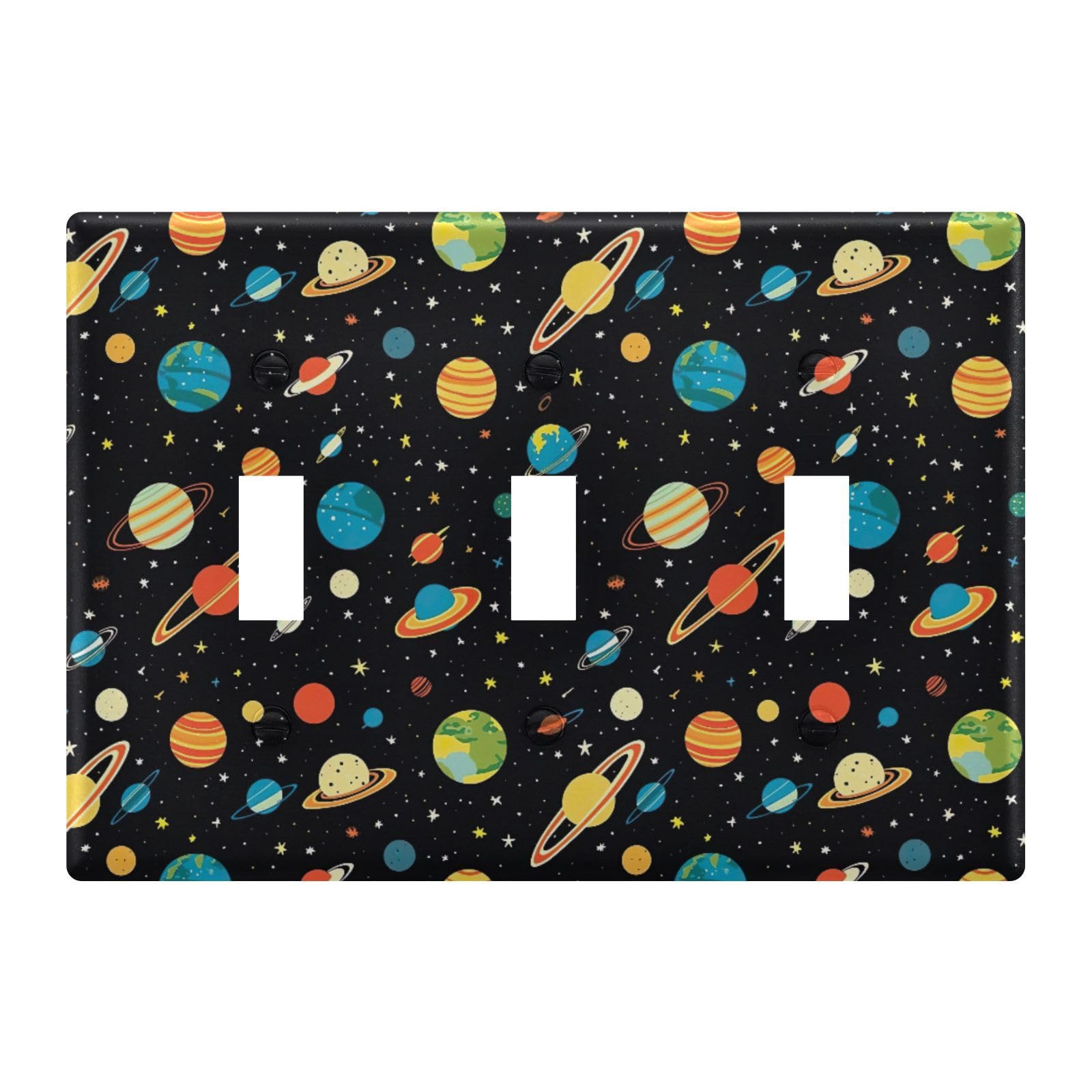 Light Switch Cover Outer Space Planet Wall Plates for Electrical Outlets 3 Gang 202a8749