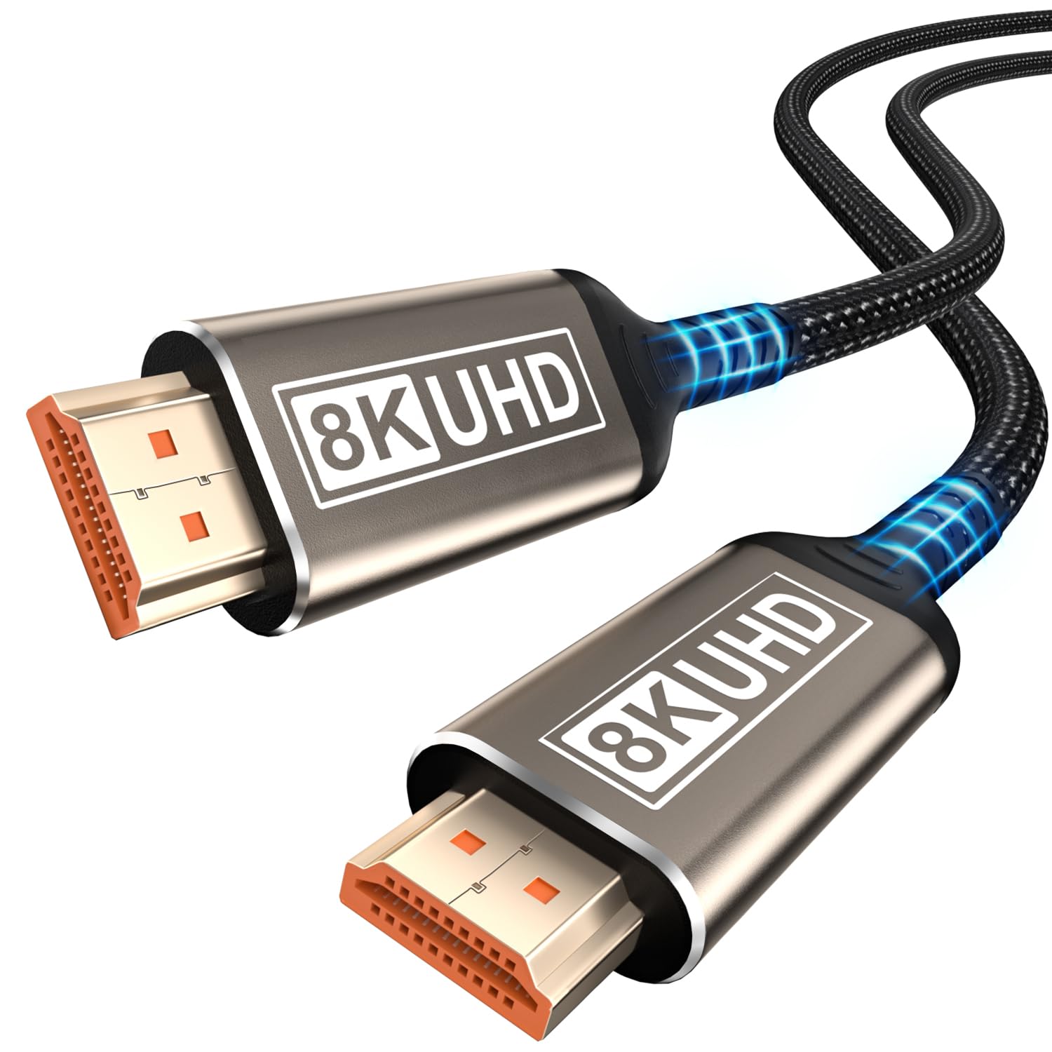Cable HDMI largo 8K de 20 pies, cable HDMI 2.1 de alta velocidad de 48 Gbps, 8K @60Hz, 4K a 120Hz/144Hz, eARC HDR HDCP 2.2 y 2.3 cable HDMI compatible con TV/portátil/monitor/PS5/X-box