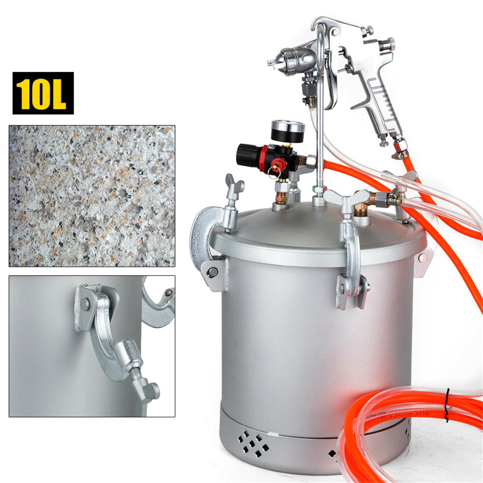 Pistolet natryskowy do farby, 10 l, zbiornik ciśnieniowy, pojemnik na farbę 3,0 mm, 60 psi, z pojemnikiem na farbę i pistoletem natryskowym, odporny na korozję, pistolet lakierniczy do farb