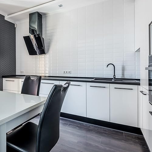 Vista 7 de Ravinte Paquete de 10 tiradores cuadrados de gabinete de 10 pulgadas, manijas negras de gabinete de cocina, accesorios de cocina negro mate