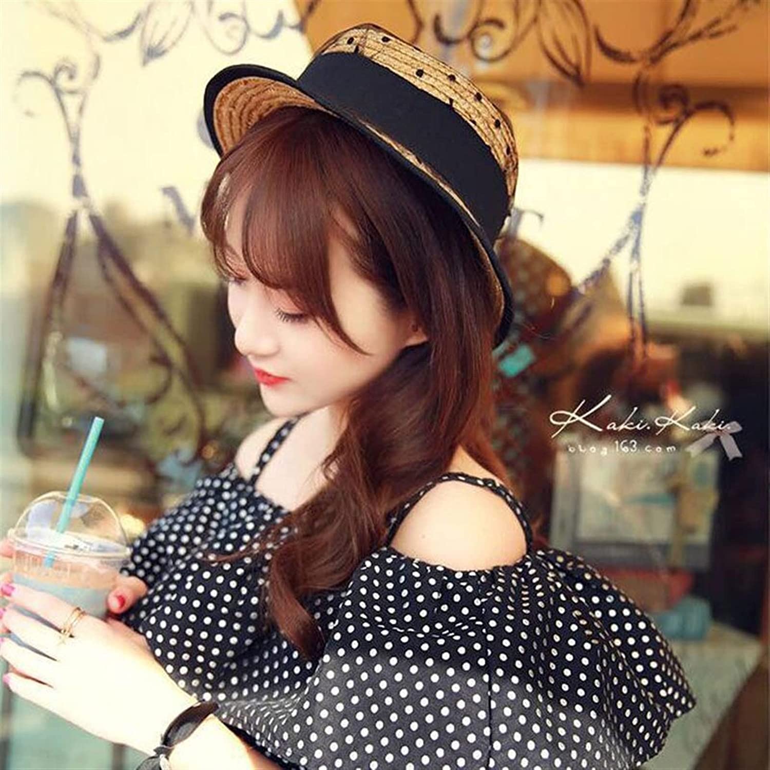 Accessorio Capelli Cappello Da Sole In Pizzo Bowknot Di Paglia Donna A Tesa Larga Spiaggia Estivo Casual Interno Ed Esterno