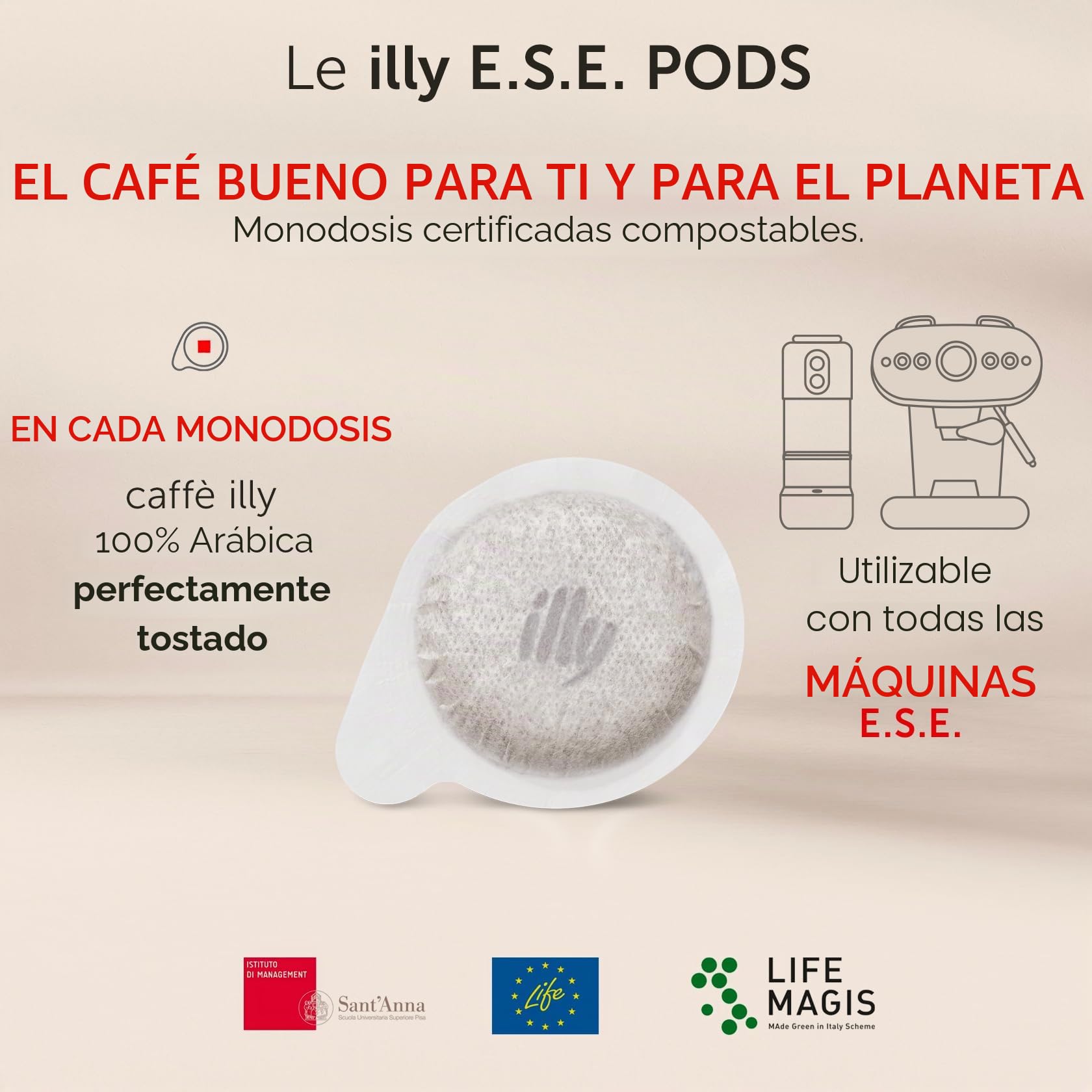 Illy Café monodosis E.S.E. tostado Forte – 12 paquetes, 216 monodosis