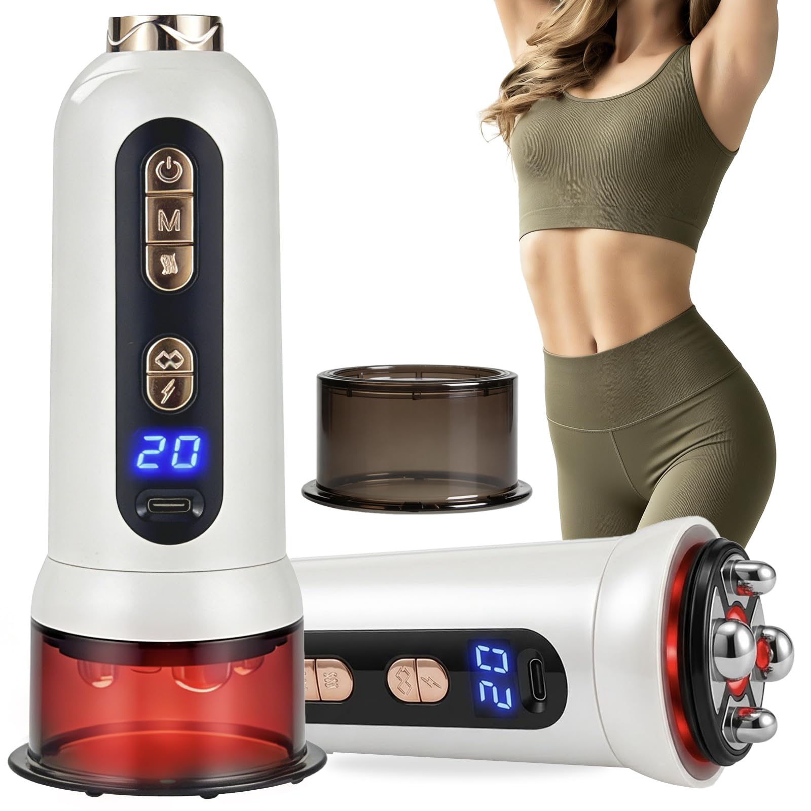 5-in-1 Body Sculpting Machine – Gua Sha & Cupping Vacuum Massage Device, Lymphatic Drainage Massage, Anti-Cellulite Tool & Skin Firming Care for Face, Belly, Arms, Legs, Waist & Love Handles