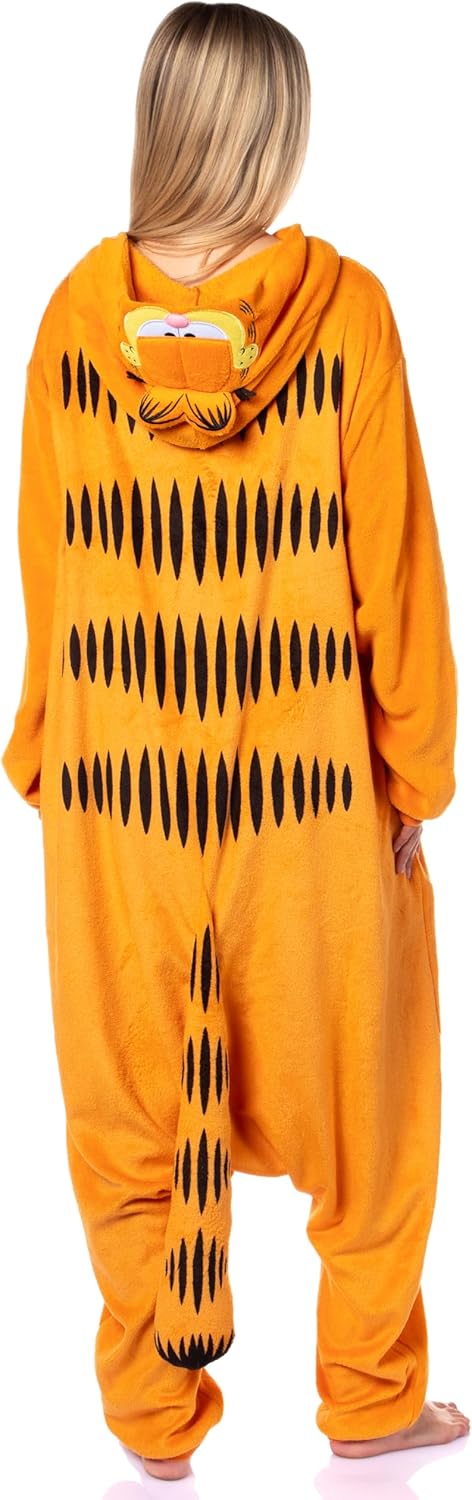 INTIMO Garfield Mens' Character Hooded Union Suit Costume Sleep Pajama For Adults - Image 4
