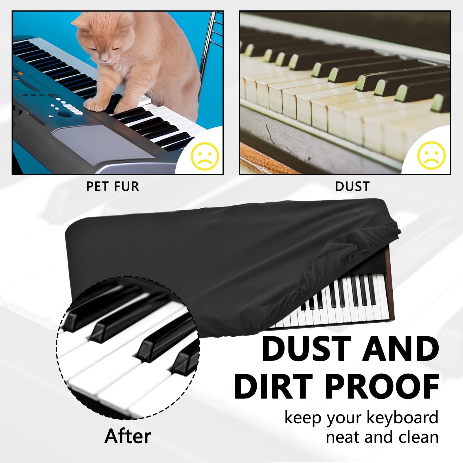 Musiin 61 keys piano keyboard dust cover, compatible with KORG Pa5X 61key, Pa300, Pa600, Pa700 - Image 4