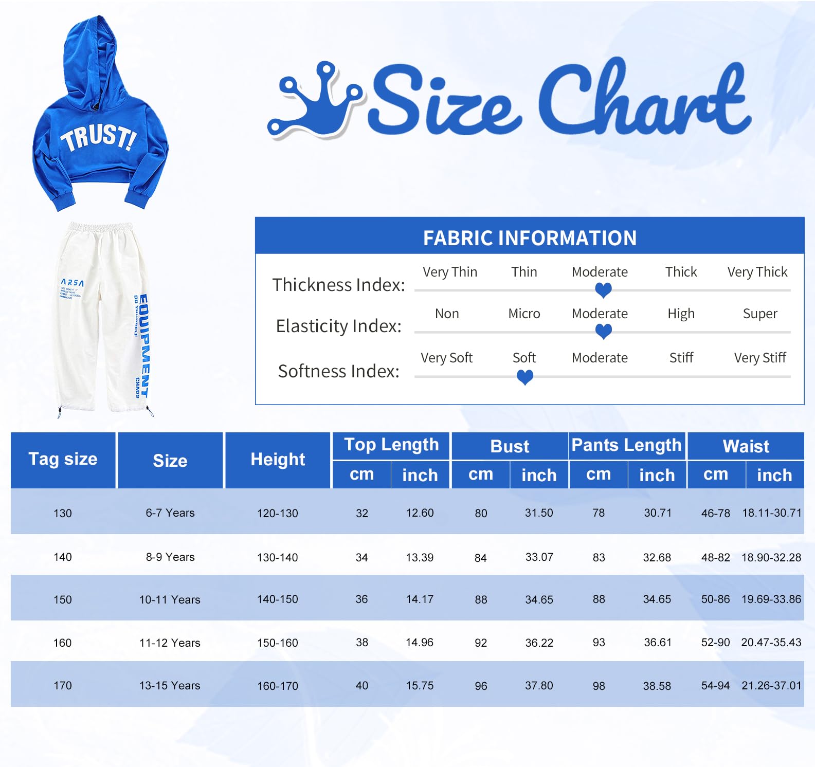 LOLANTA 2 Piezas de Ropa de Baile Callejero para niña Hip Hop, Sudadera Corta + Pantalones de chándal