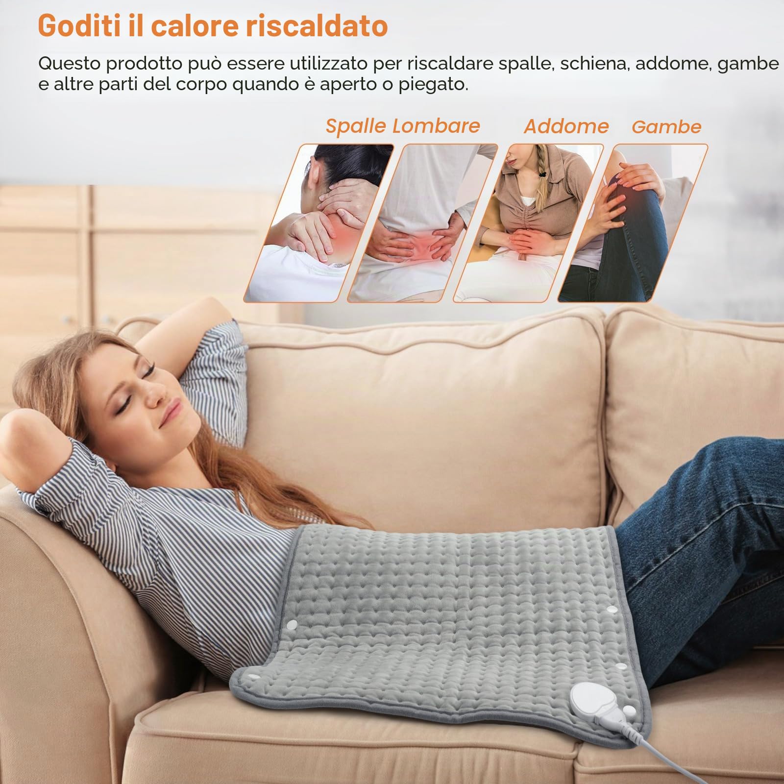 CYFIE Scaldapiedi 2 in 1, Scaldapiedi Elettrico e Termoforo Elettrico, Timer Regolabile 45-120 Minuti, Temperatura Regolabile 30-70°C,Spegnimento Automatico, per Piedi, Schiena, Addome, ecc