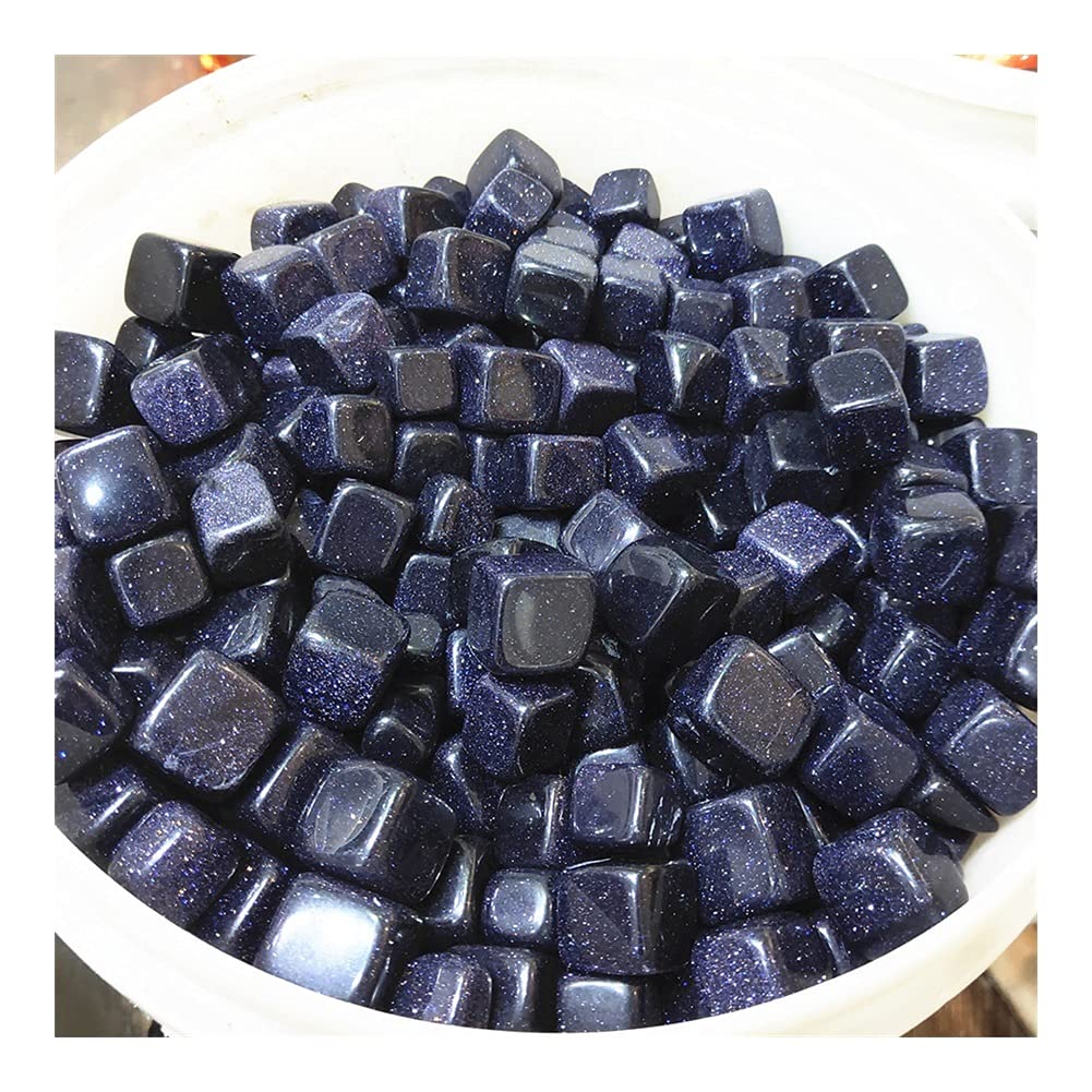Natürlicher Kristall rau Meditation Wohnkultur Kristall Trommelstein Natürlicher Blauer Sandstein Quarz Kies Würfel Palmenstein Reiki Heilung Meditation Reiki (Size : 500g)