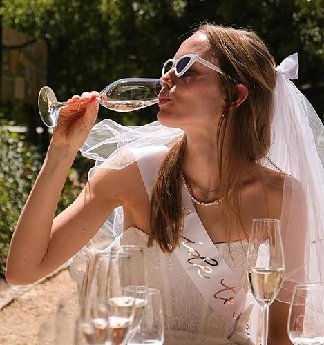 Miniatura 4 de xo, Fetti Banda para la novia | Decoraciones de despedida de soltera blanco + oro rosa, regalo de despedida de soltera, regalos de dama de honor,