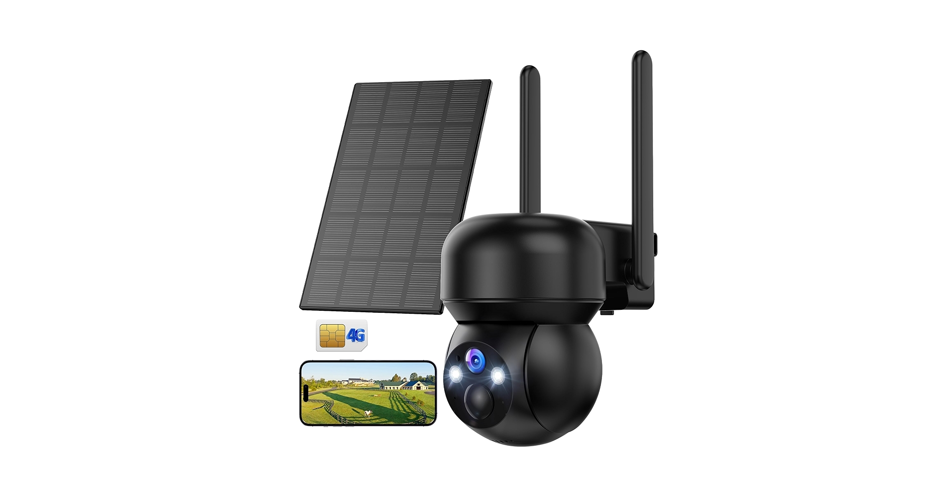 Saikiot V380 Pro 4MP 4G SIM WIFI Solar Powered Battery Camera CCTV Security WIFI Solar Camera Rechargeable Outdoor Solar Camera