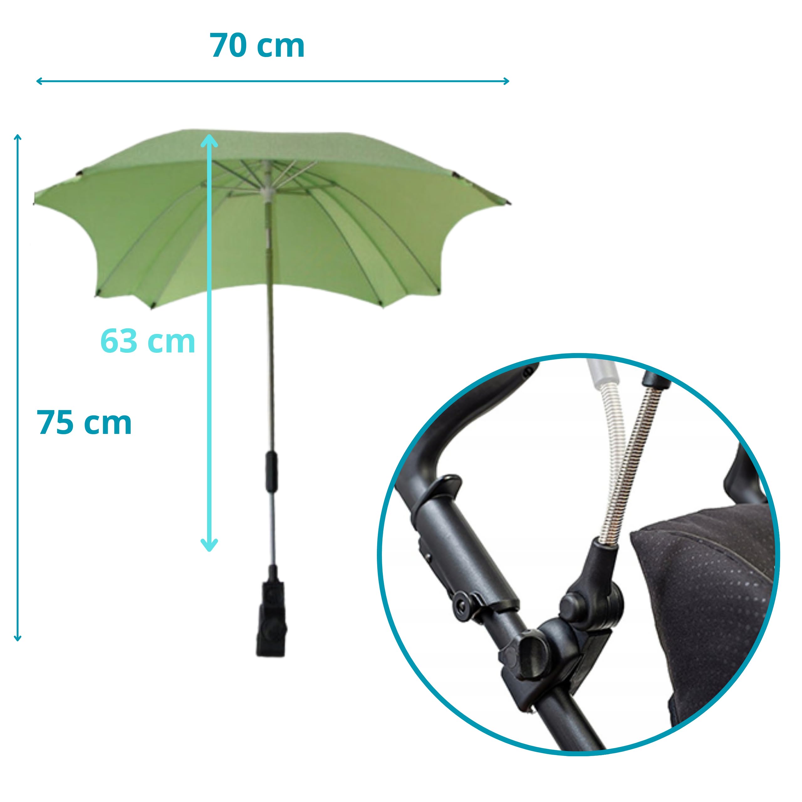Skyline parasole per passeggino universale ombrello antivento pieghevoli resistenti umbrella ombrelli pieghevole robusto Filtro UV 50+ diametro 70 cm grande rosso bordeaux