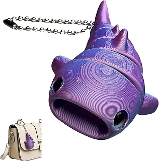 Qmifsa Articulated Shark Keychains - 3d Printed Ocean Animal Bag Charms For Car Keys & Totes,Shark Lover Gifts For Men & Women, Sea Life Accessory