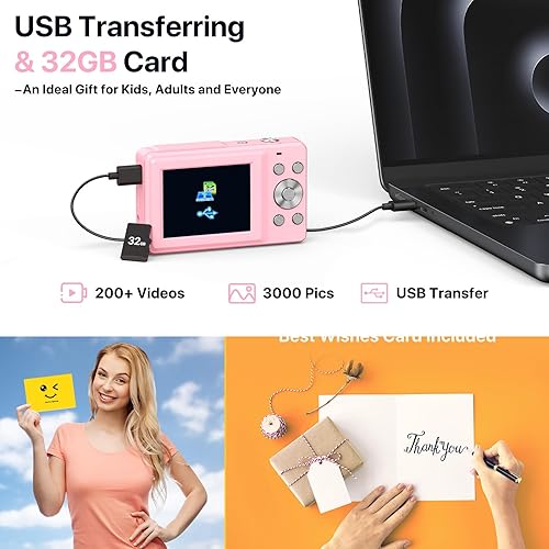 Miniatura 3 de Digital Camera, FHD 1080P Digital Camera for Kids with 32GB SD Card Compact Point and Shoot Camera 16X Zoom Anti Shake Portable Cameras Small Camera