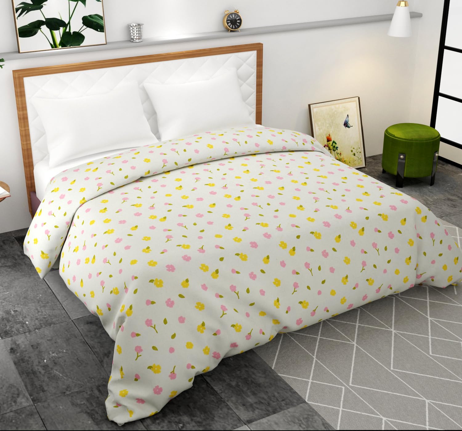 320 TC Soft Glace Cotton King Size Duvet Cover II Razai Cover II Quilt Cover II Dohar for Double Bed with Zipper (90x100 Inch) SE- 19-image-7