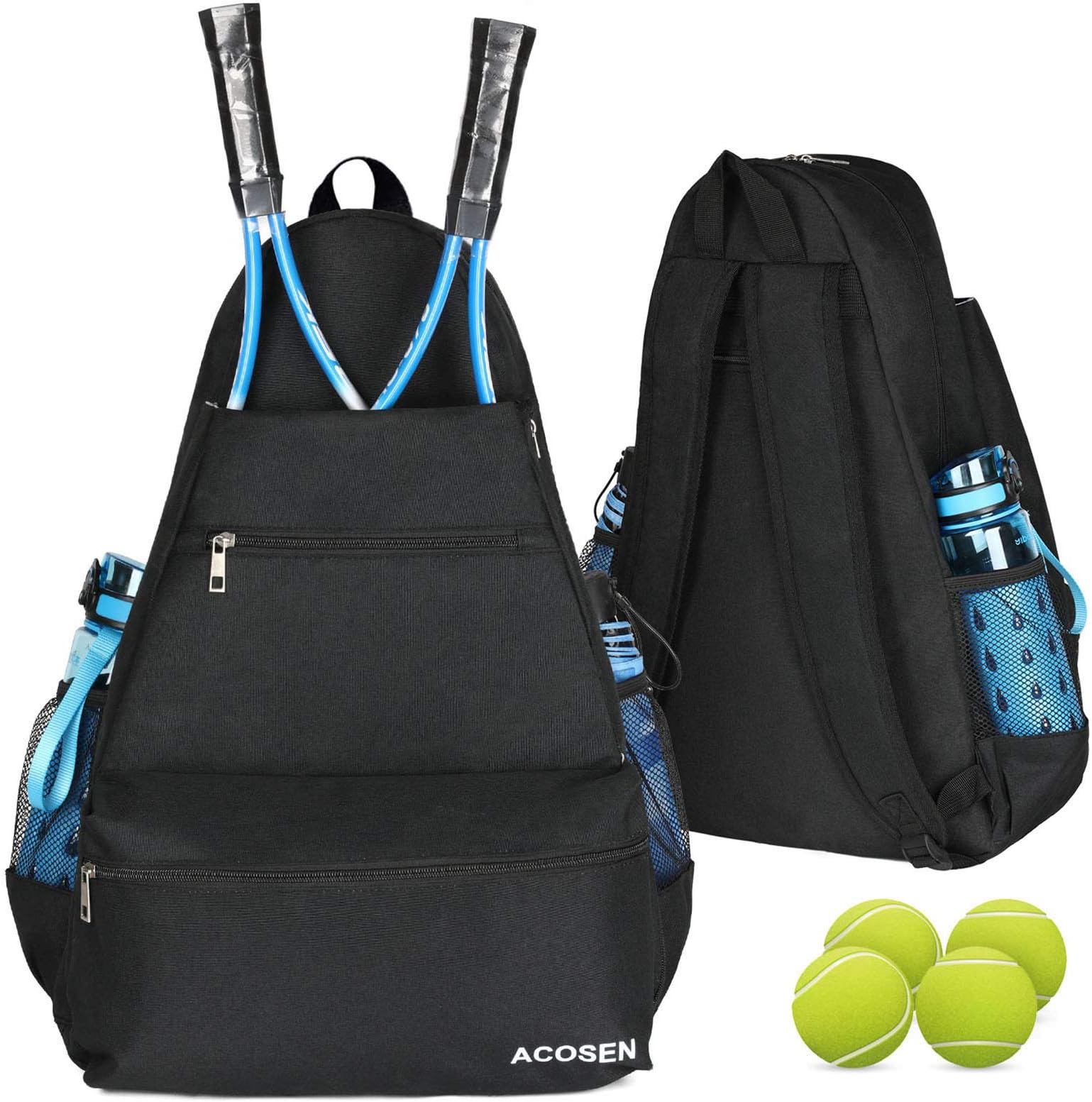 ACOSEN Tennis Bag Tennis Backpack - Large Tennis Bags for Women and Men to Hold Tennis Racket,Pickleball Paddles, Badminton Racquet, Squash Racquet,Balls and Other Accessories