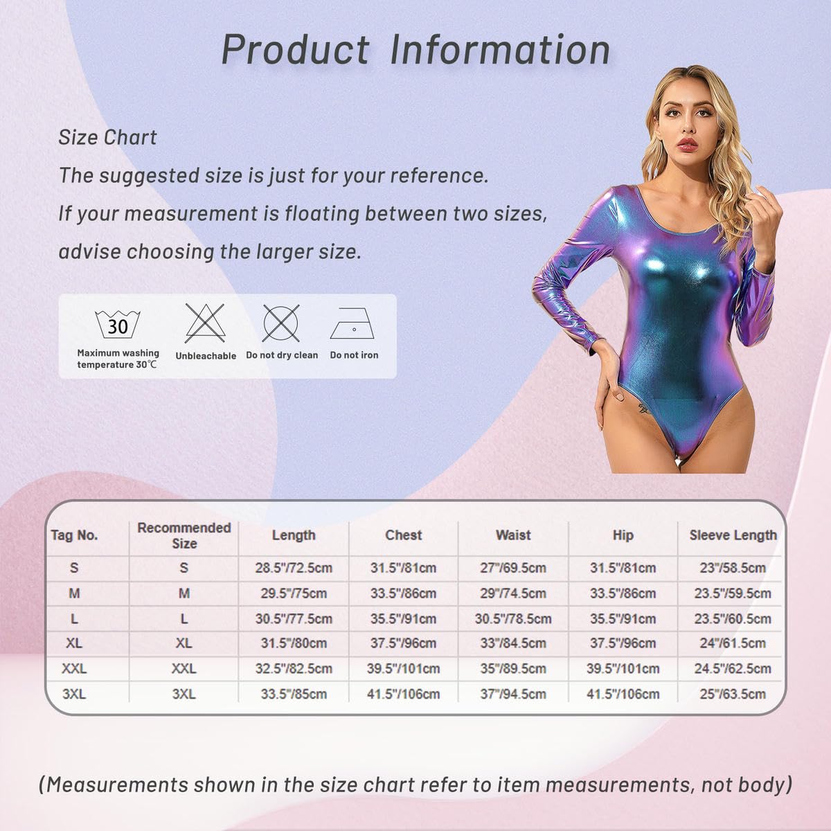 Body da donna in pelle verniciata, a maniche lunghe, per danza classica, ginnastica, rave, feste, pole dance, discoteca, Rosa acceso, L