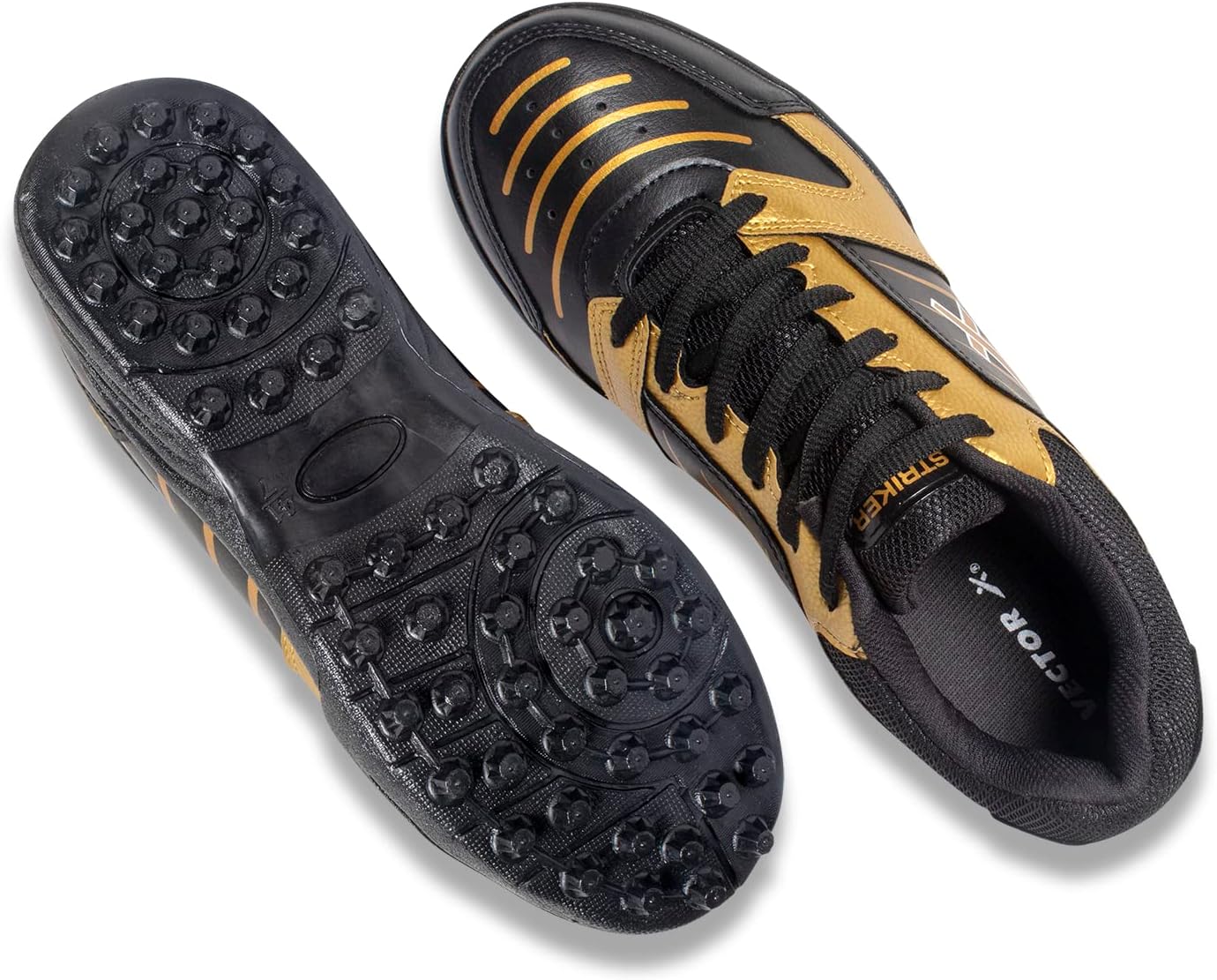Striker Cricket Shoes for Men & Boys Synthetic Leather Upper PVC Sole Studs Lace up Closure Lightweight & Durable Sports Shoe Ideal for Turf, Ground & Hard Surfaces