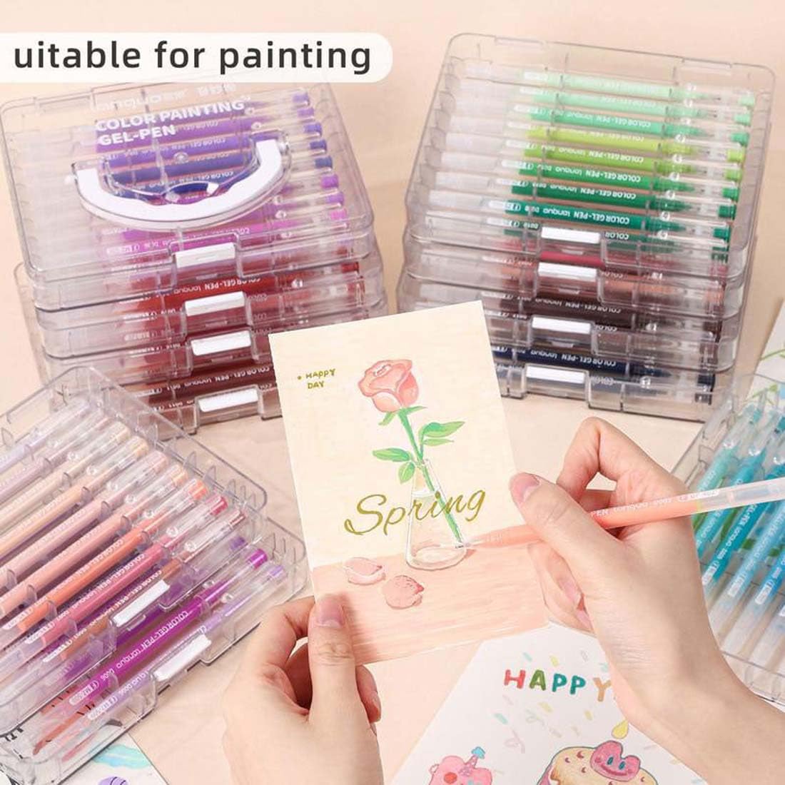 45/72/99 Colors Gel Pen Set, Stylos Gel Paillettes, Stylo Gels Métallique, Stylo à Encre Métallisé, Stylos Paillettes Pour peinture,d'écriture et livres de coloriage adultes (72Color)