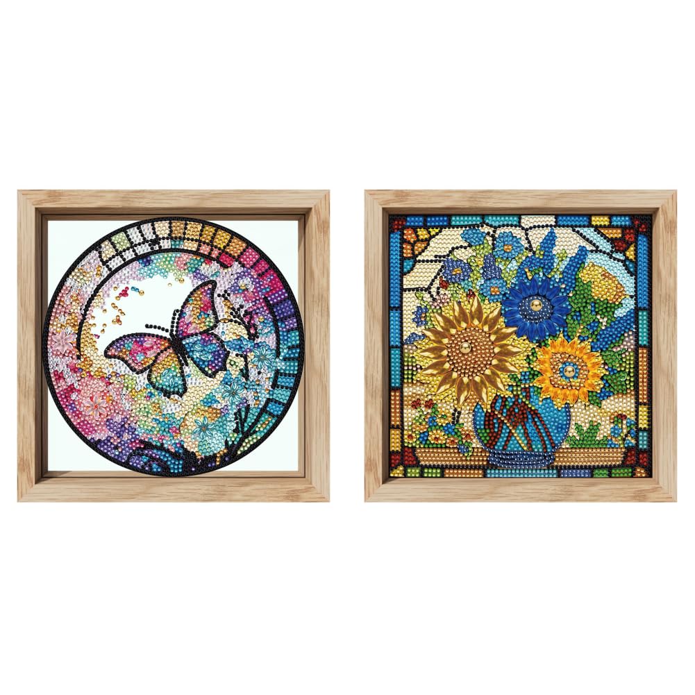 5D Diamond Painting Kit 20x20cm Vase with Frame Unique Shaped Gem Art for Beginners Home Wall Decor