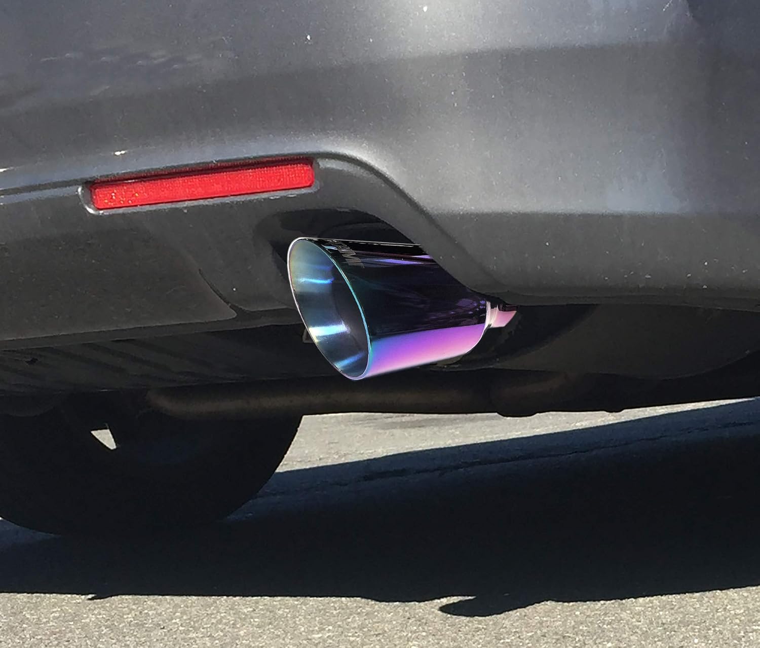NETAMI NT-2371 Double Wall T304 Stainless Steel Exhaust Tip with Blue/Purple Shift Weld-on (Inlet 2.25"/Outlet 3.5" Purple)