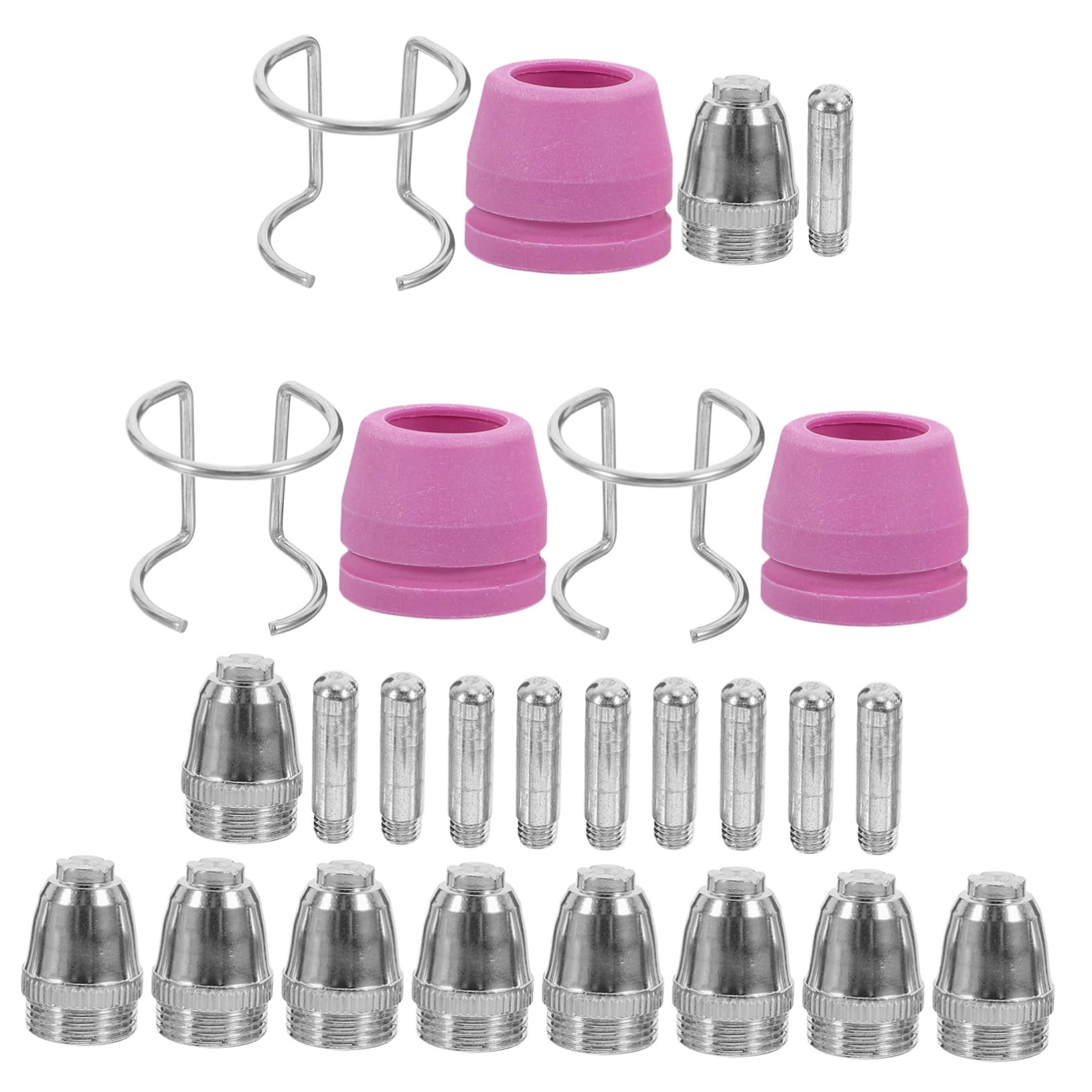 Artibetter Set 26 Pezzi Accessori Ugelli, Elettrodi, Supporti e Coperture Protettive per Taglio Plasma in Acciaio e Plastica per Taglio Preciso Compatibili Macchine Plasma