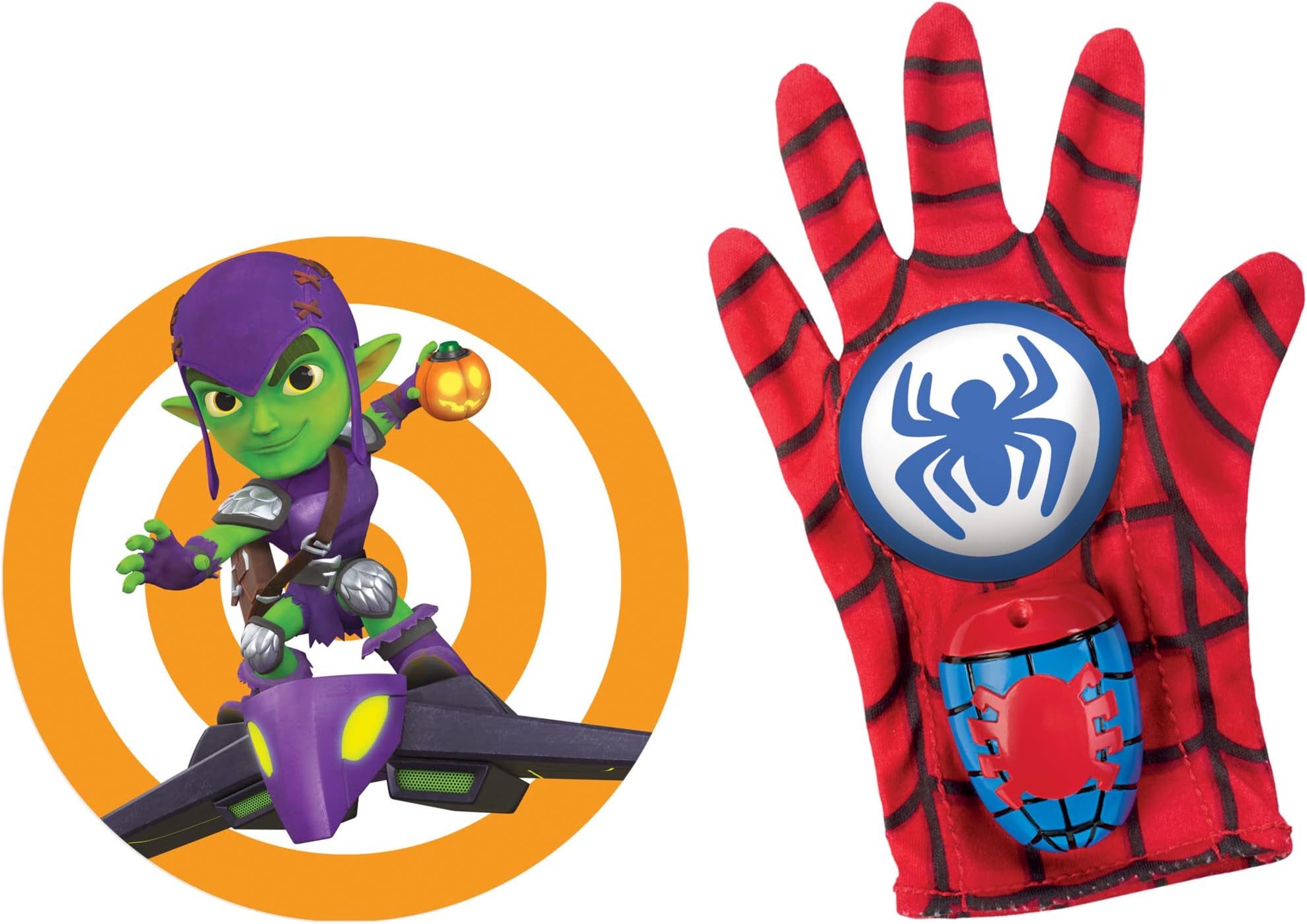 Marvel Spidey and His Amazing Friends Spidey Water Web Glove, Preschool Water Toy with Green Goblin Target for Kids Ages 3 and Up