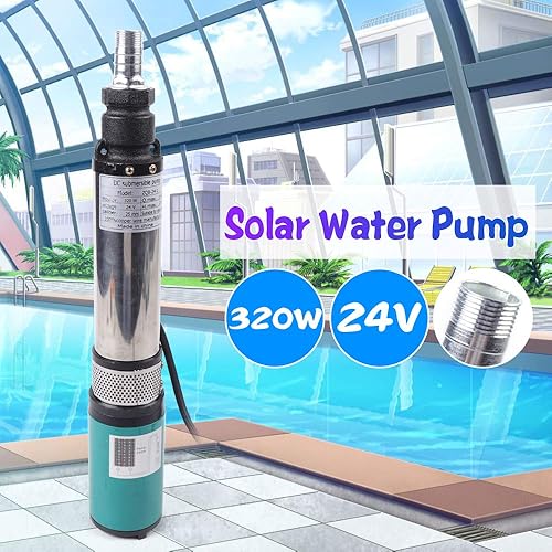 Miniatura 4 de Bomba de agua sumergible solar de pozo profundo eléctrico DC 24V 320W Farm Ranch Sumergible Deep Bore Well Bomba de agua Bomba de riego Jardín