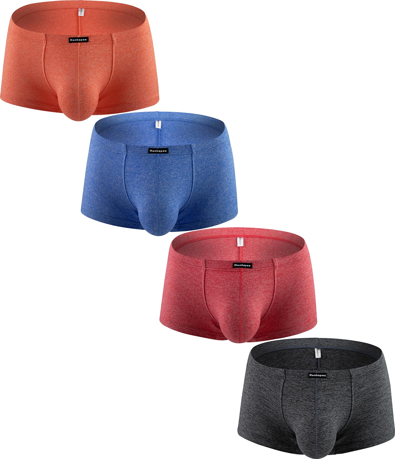 Calzoncillos tipo bóxer de algodón elástico para hombre, suaves, transpirables, de microfibra modal