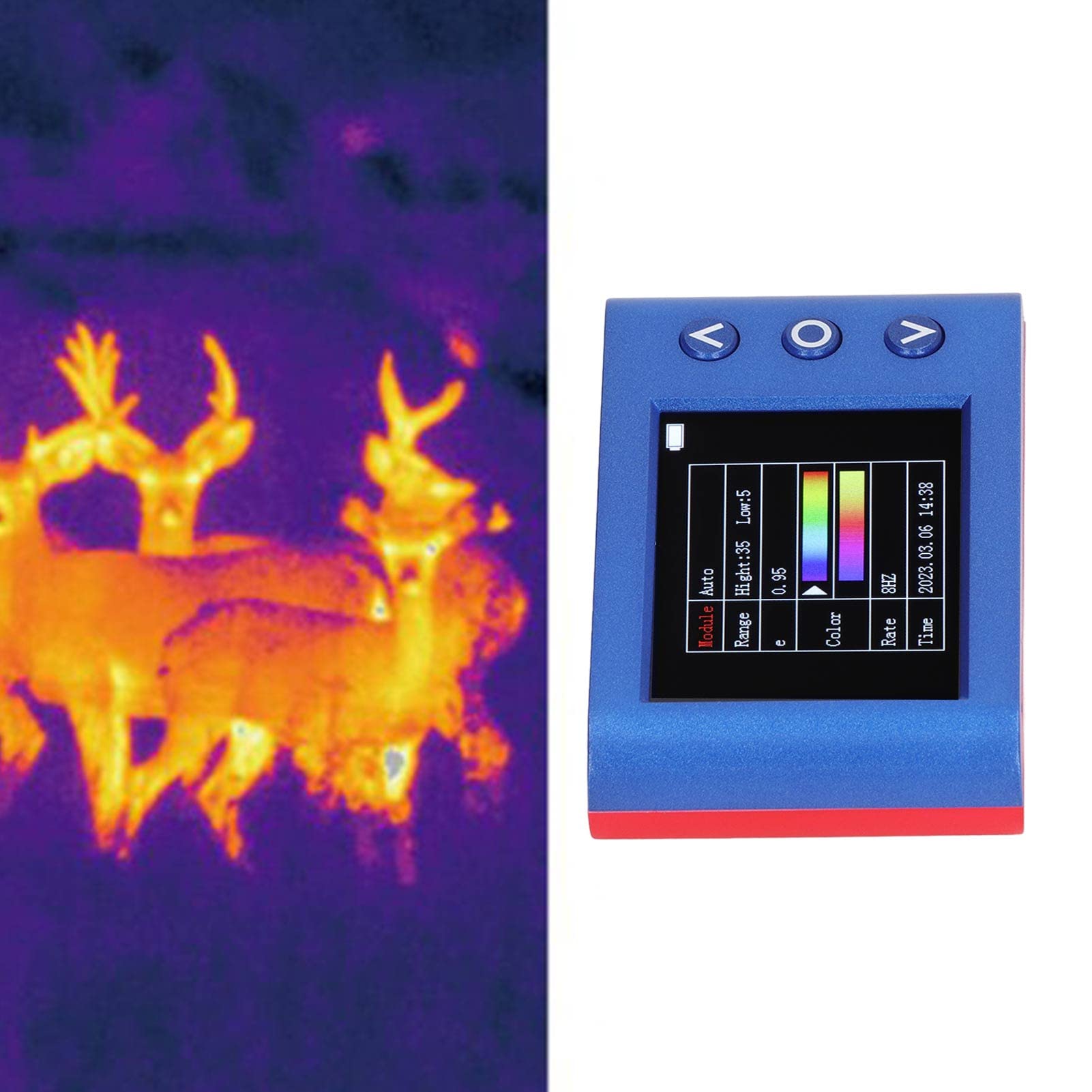 SEAFRONT Cámara Térmica Infrarroja de Imágenes Térmicas LCD 2.4 Pulgadas de 8Hz Velocidad de Actualización con Batería Recargable para la Detección de Temperatura