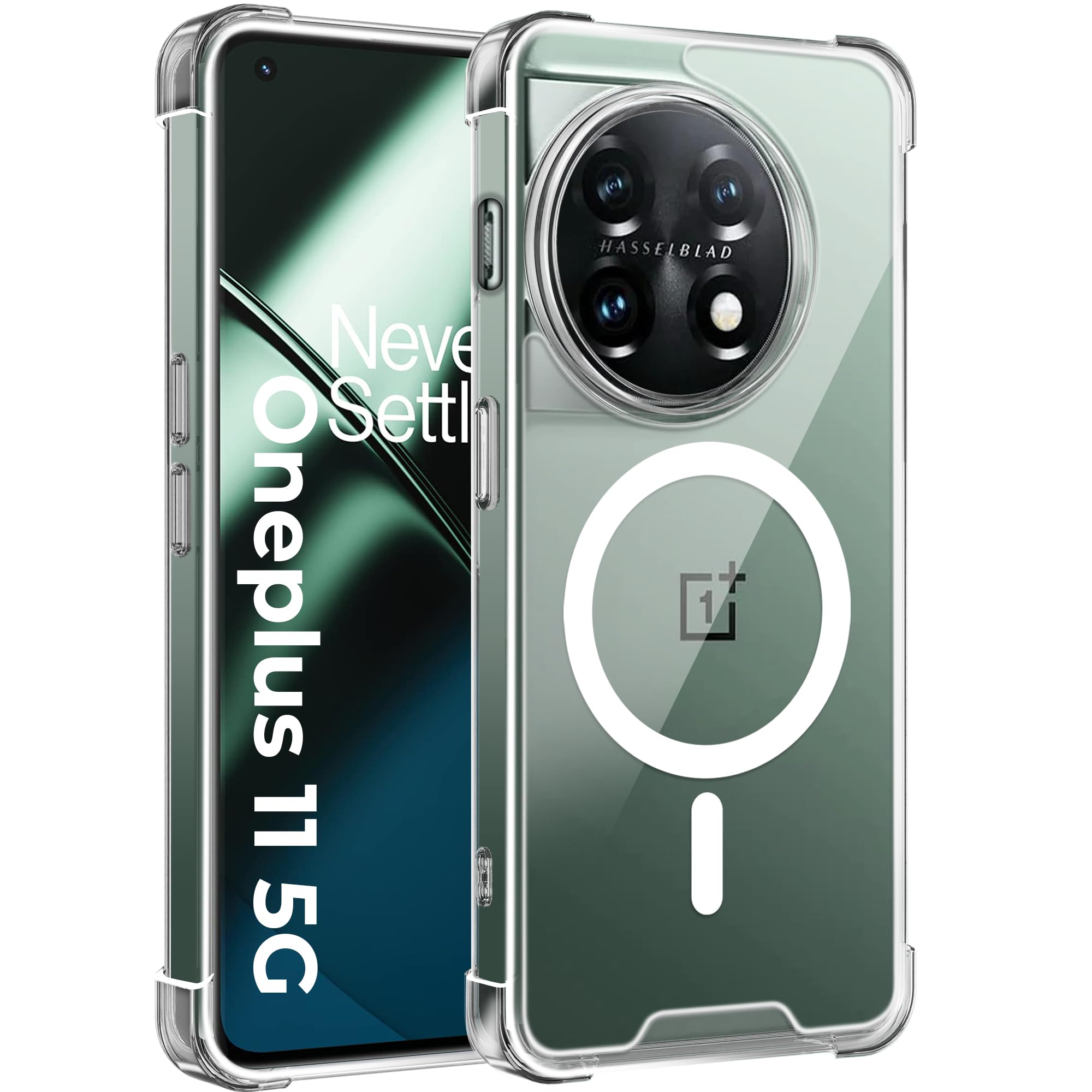 A rtistque Clear Back Cover Case for OnePlus 11 5G Compatible with Mag-Safe| Acrylic | Shockproof TPU Protective Design | OnePlus 11 Back Cover Transparent-image-41