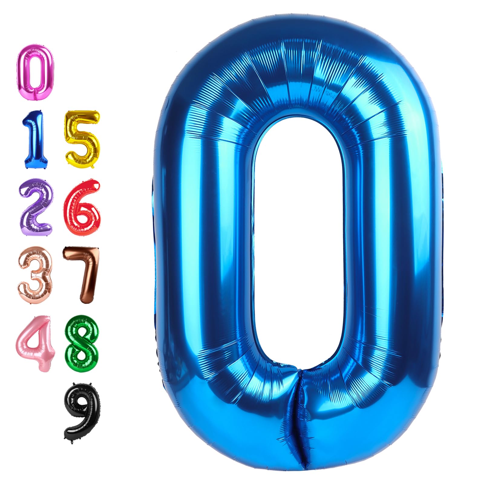 Number Balloons 0 Balloon 40 inch Blue for 10 Birthday Party Decorations