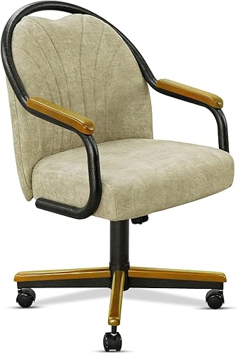 Miniatura 22 de Chromcraft Juego de 4 sillas de comedor de cocina, giratorias, sillas de comedor, sillas tapizadas de espuma viscoelástica con ruedas giratorias