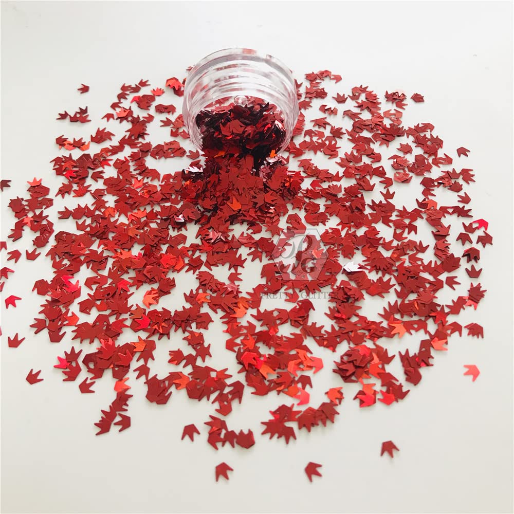 10 Grams/Pack - 4mm Red Crown Shape Holographic Glitter Sequins for Resin DIY Making Art Craft Nail Makeup Decoration Accessories LB300