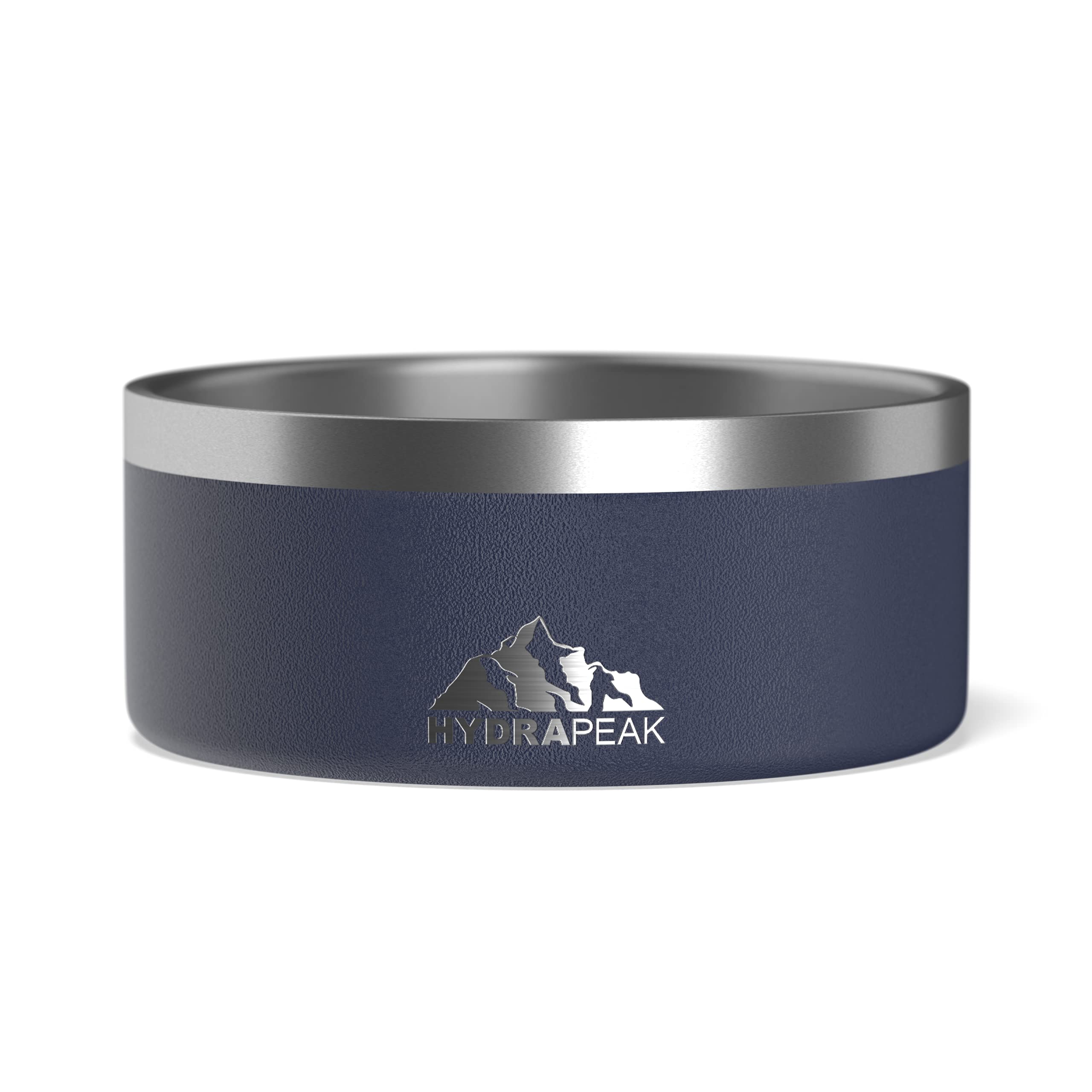 Hydrapeak Dog Bowl; Non Slip Stainless Steel; Water and Food Dish; Large Sized and Small Dogs; 32oz 64oz; Multiple Sizes; 4 Cup | Navy