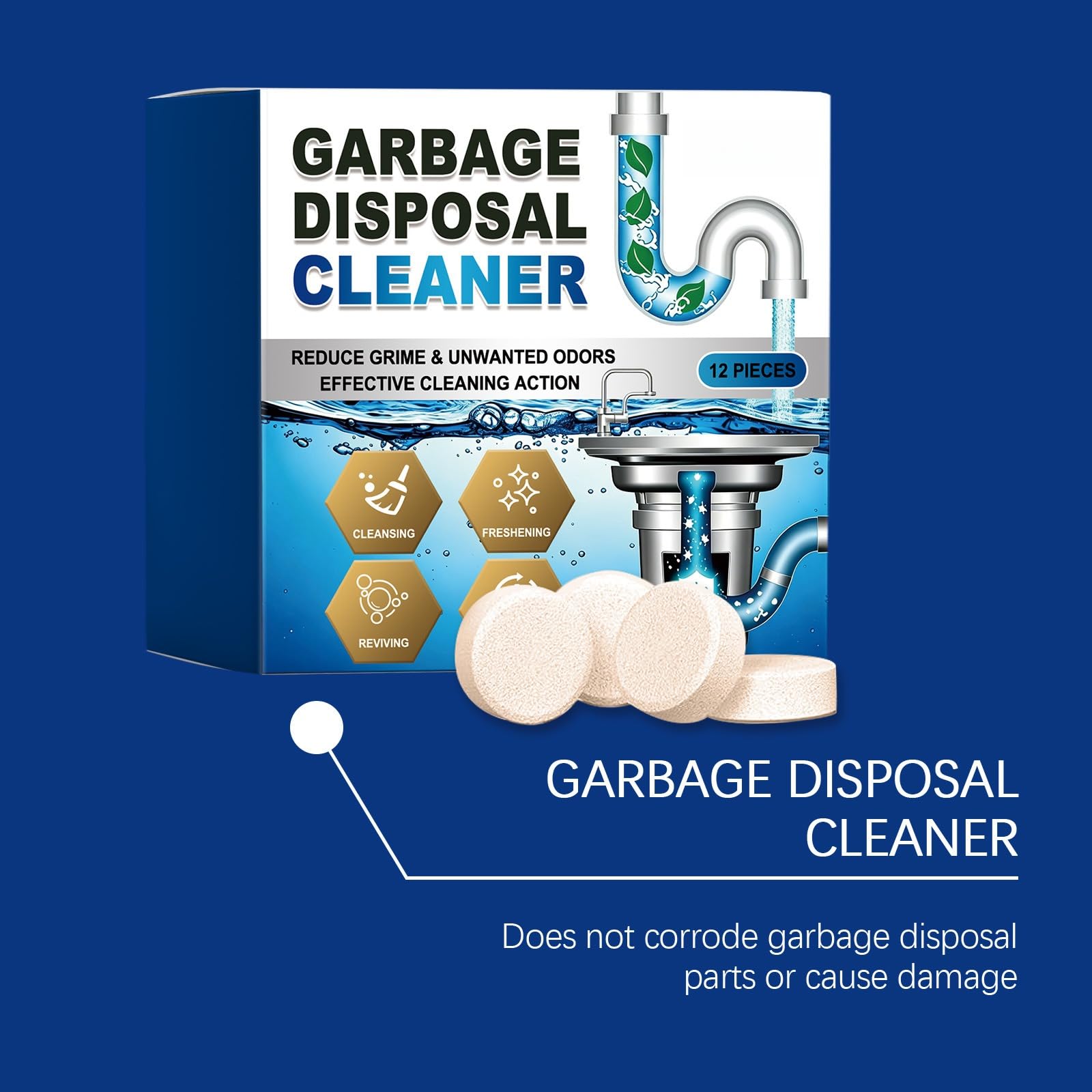 DeboueurevierettoyantcanalizationTool DeCleanagePastillasambientadoresparaCanalizaciones, Debouche ur Evier, elimina eficazmente los residuos y el olor canalización, para cocina, cuarto de baño y WC